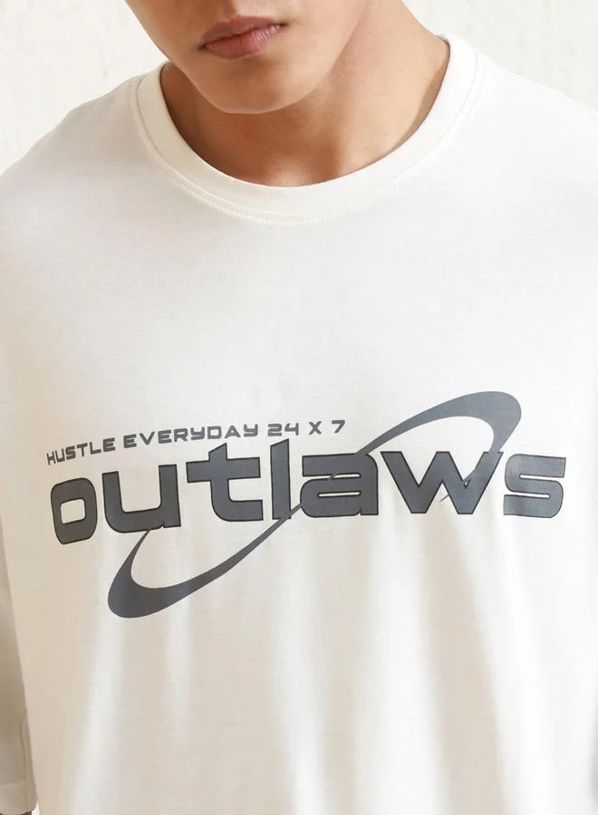 Hubberholme Back Graphic Print Oversized T-Shirt by Styli