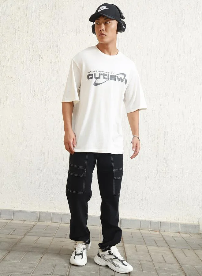 Hubberholme Back Graphic Print Oversized T-Shirt by Styli