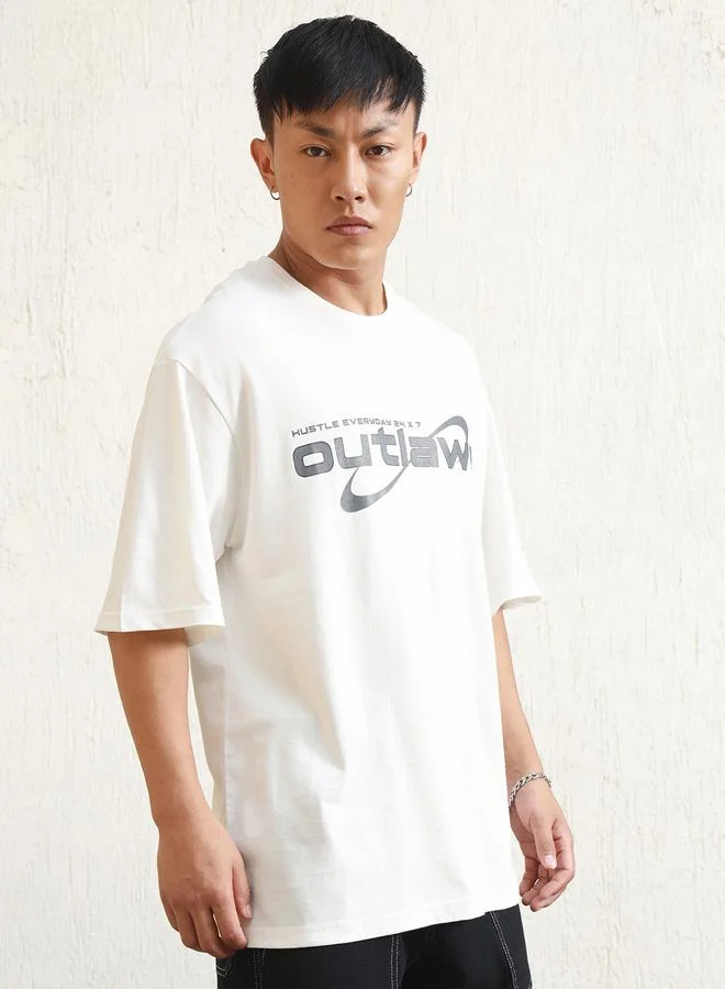 Hubberholme Back Graphic Print Oversized T-Shirt by Styli