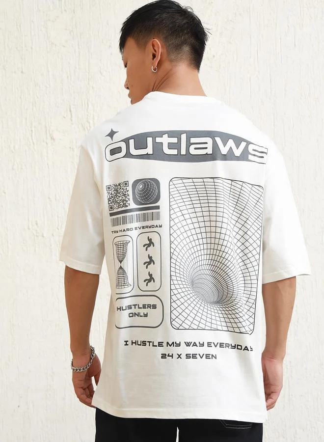 Hubberholme Back Graphic Print Oversized T-Shirt by Styli