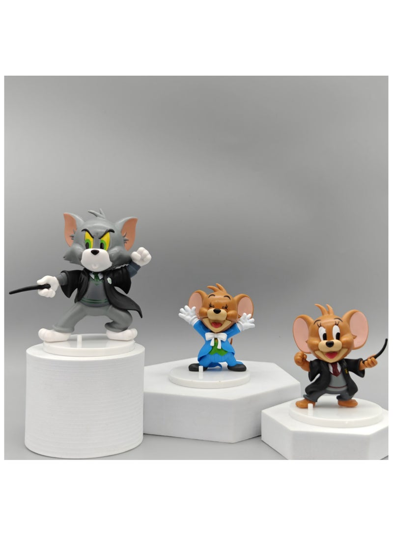 6 Tom Jerry COS Superman Batman trendy toy figurines, figurines, models, ornaments, car accessories