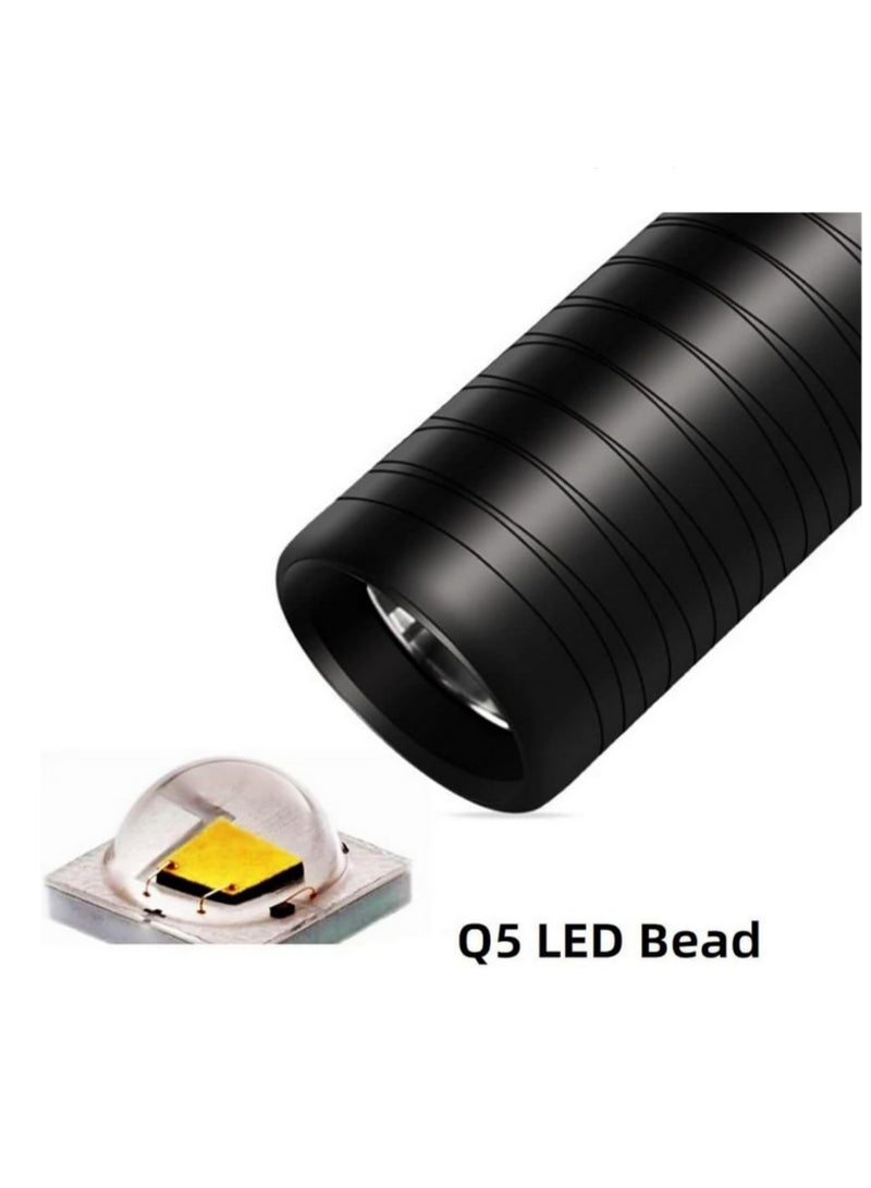 Zoomable 3-Mode Q5 LED Baseball Bat Emergency Flashlight Flash Light Torch Baton Lights Baton Tactical Heavy Duty Survival Gear for Camping Hiking Outdoor Safety  - Image 2