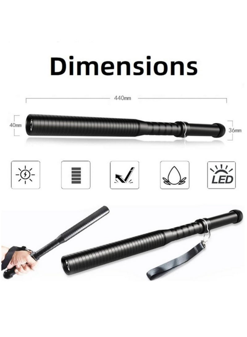 Zoomable 3-Mode Q5 LED Baseball Bat Emergency Flashlight Flash Light Torch Baton Lights Baton Tactical Heavy Duty Survival Gear for Camping Hiking Outdoor Safety  - Image 3