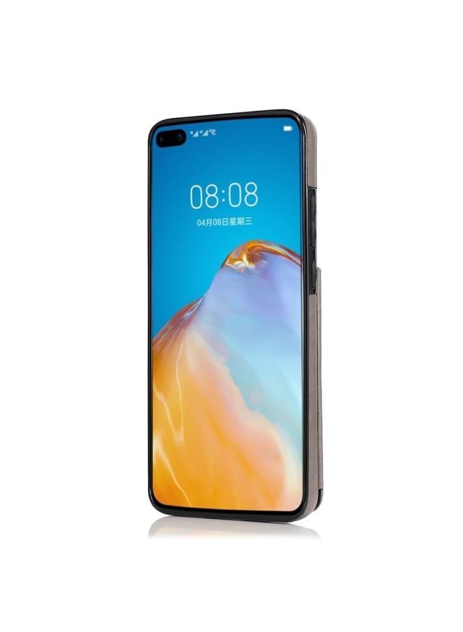 زبون جراب لهاتف Huawei P40 مزود بمشبك مزدوج ونمط ماندالا من البولي يوريثان الحراري مع فتحات للبطاقات وحامل وإطار للصور - Image 3