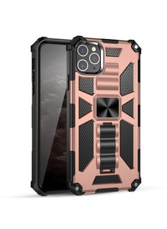 Case Cover For iPhone 11 Pro Max Armor Shockproof TPU + PC Magnetic Protective Case with Holder Rose Gold