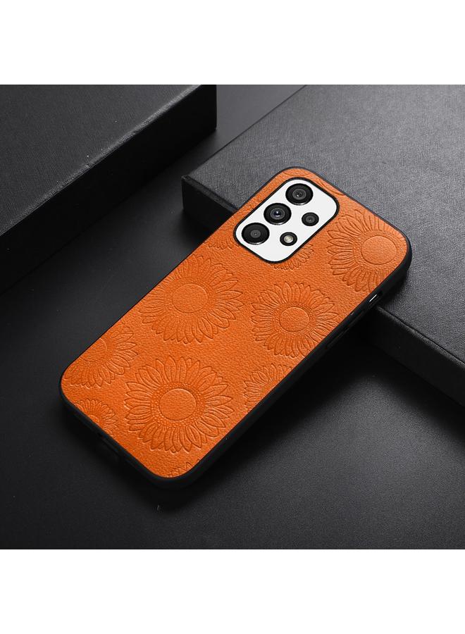 S-TOP Case For Samsung Galaxy A73 5G Sunflower Pattern PU+TPU+PC Shockproof Phone Case - Image 1