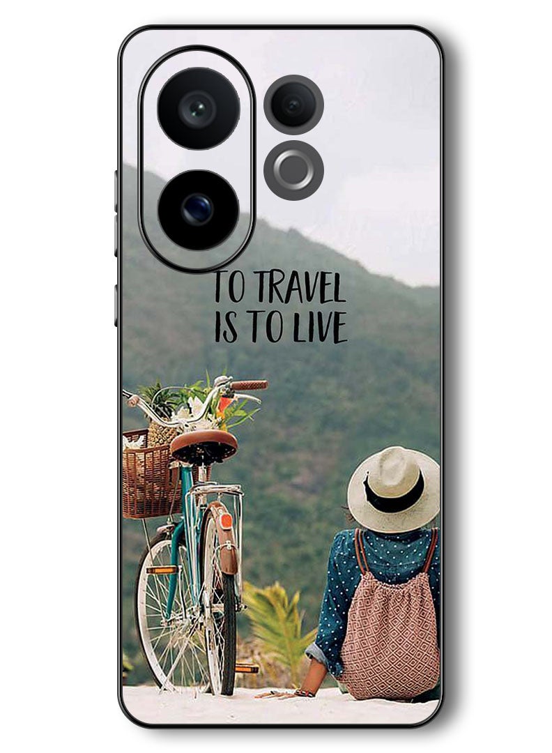 Theodor Case Compatible with Vivo V60 6.77 Inch Protection Shockproof Bumper Cover To Travel Is To Live - Image 1