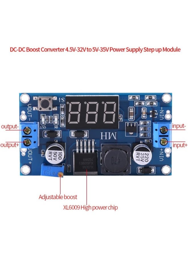 silvercnc - DC-to-DC Boost Module, 4.5V-32V to 5V-35V Adjustable Constant Current Voltage Buck Boost Converter Display - Image 1