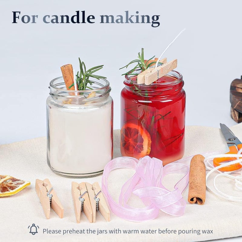 Folinstall 8 oz Small Glass Jars with Airtight Lids, 20 Pcs Candle Jars for Candle Making, Wedding Party, Empty Food Storage Jars for Spices, Honey, Jam, Candy, Cookies, Pudding, Yogurt, Dessert - Image 3