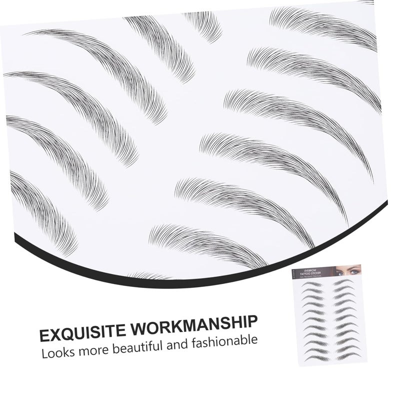 6D Waterproof Eyebrow Tattoos Stickers 12pcs Temporary Brow Tattoos for Natural Look Easy to Apply Makeup Stickers for Skin Types - Image 3
