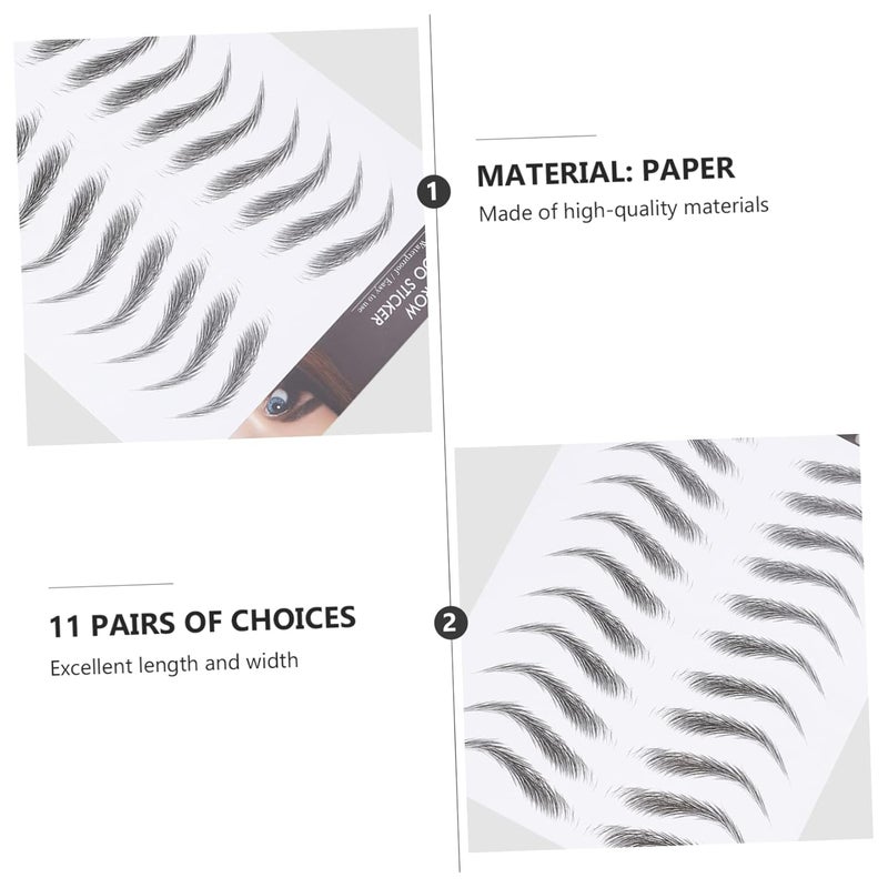 6D Waterproof Eyebrow Tattoos Stickers 12pcs Temporary Brow Tattoos for Natural Look Easy to Apply Makeup Stickers for Skin Types - Image 4