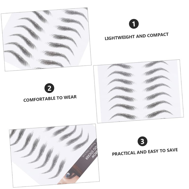 6D Waterproof Eyebrow Tattoos Stickers 12pcs Temporary Brow Tattoos for Natural Look Easy to Apply Makeup Stickers for Skin Types - Image 5