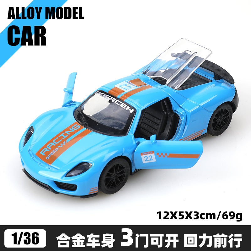 Bulk 1:36 Alloy Model Cars, Kids Pull Back Toy Vehicles, Boys Race Car Decor Gift[Bubble Bag] 918 racing edition Blue [Bubble Bag] 918 racing edition Blue 