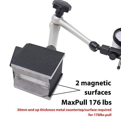 Clockwise Tools Magnetic Base, MGBR-01, Magnetic Stand for Digital Dial Indicators, 176lbs Max Pull - Image 5