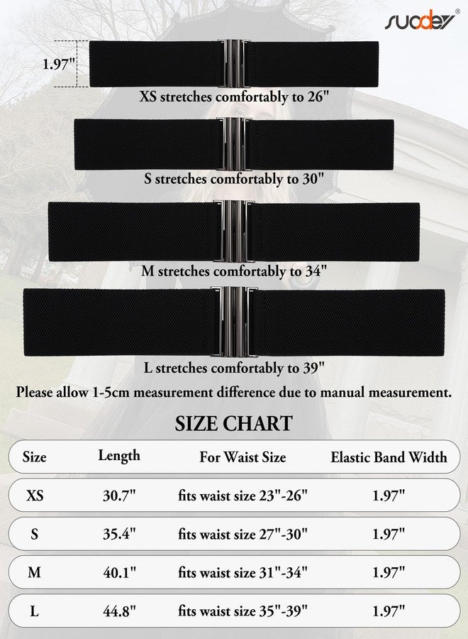 سوزدي حزام خصر مطاطي عريض للنساء من SUOSDEY، مناسب للفساتين وأزياء الهالوين التنكرية، حزام مطاطي عتيق - Image 3