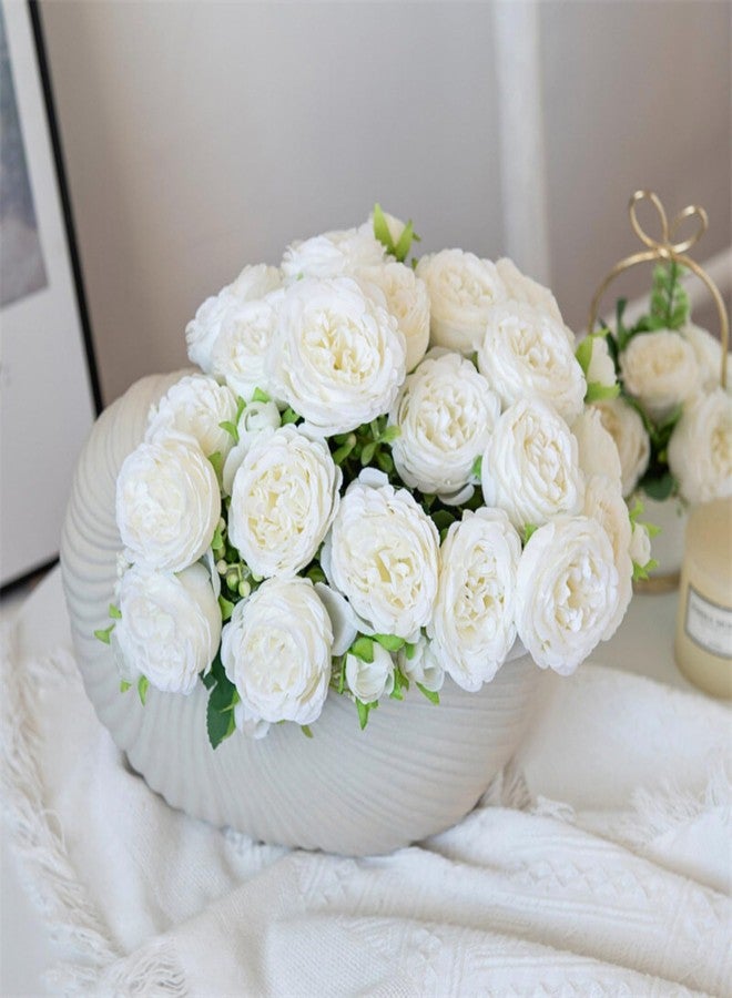 ASTRYAS 8Pcs Peonies Artificial Flowers White Flowers Silk Peonies Bouquets for Centerpiece Table Wedding Party Home Decor - Image 3