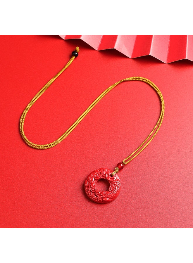 Genuine High-content Imperial Cinnabar Pi Xiu Peace Buckle Premium Pendant - Image 2