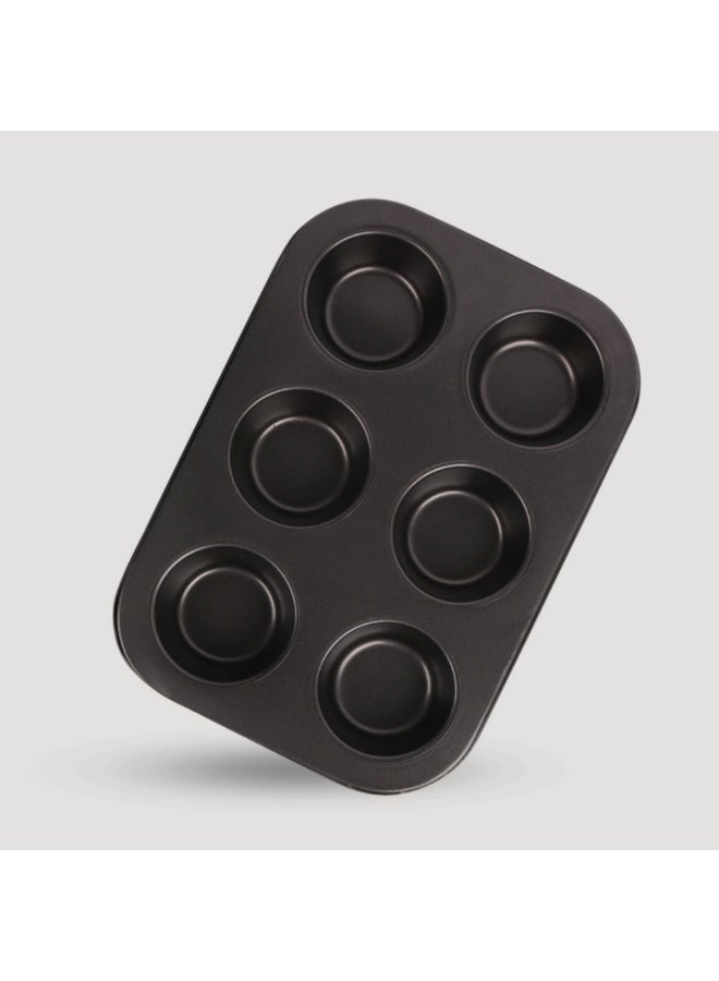 6-Cup Non-Stick Muffin Baking, Carbon Steel Cupcake Molds Tray  - Image 3