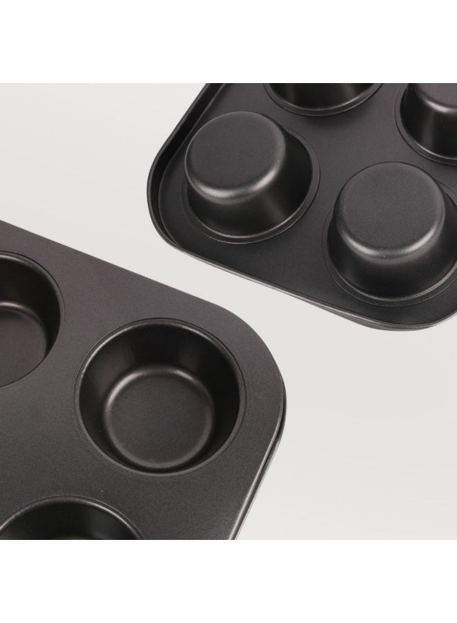 6-Cup Non-Stick Muffin Baking, Carbon Steel Cupcake Molds Tray  - Image 2
