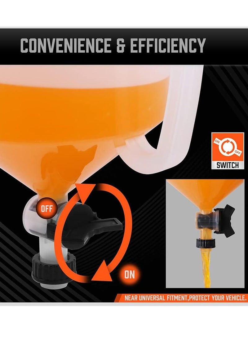 15 Pcs No-Spill Coolant Funnel Kit, with Valve Switch and Handle on Funnel, Radiator Bleeder Funnel Kit, Car Coolant Refill Tool, Universal Fitment Applicable to Any Vehicle - Image 4