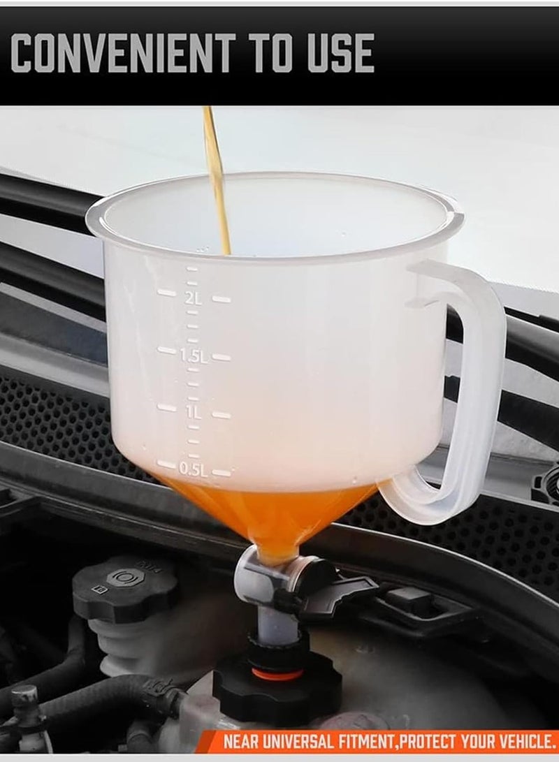 15 Pcs No-Spill Coolant Funnel Kit, with Valve Switch and Handle on Funnel, Radiator Bleeder Funnel Kit, Car Coolant Refill Tool, Universal Fitment Applicable to Any Vehicle - Image 3