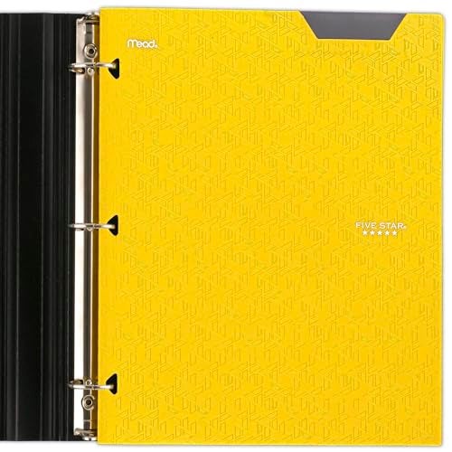 Five Star 2-Pocket Folder, 4 Pack, Plastic Folder with Stay-Put Tabs, Fits 3-Ring Binder, Holds 8-1/2" x 11" Paper, Tidewater Blue, White, Amethyst Purple, Harvest Yellow (38065) - Image 4