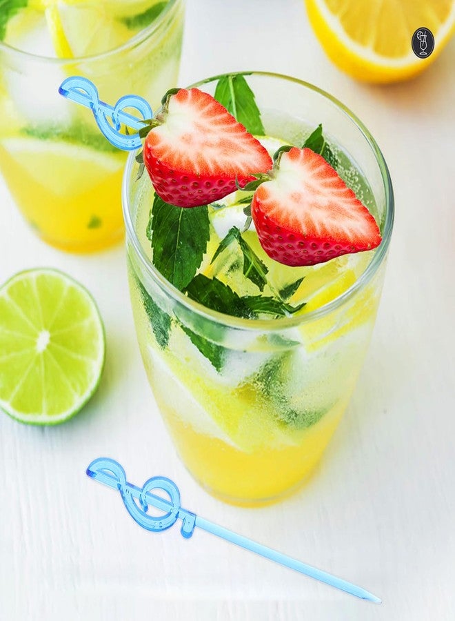 Amosfun 100pcs Plastic Cocktail Picks, Notes-Shaped Fruit Drink Picks, Charcuterie Board Food Toppers, Decorative Appetizer Forks for Party (3.3'') - Image 3