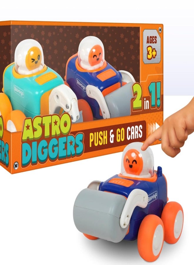 Bloomingo Astro Diggers Cosmosis | 2 Space Construction Vehicles | Press & Go Action, Moving Toys | Ages 3+ | Space Themed Toys | Collect All 4 Space Rovers - Image 1