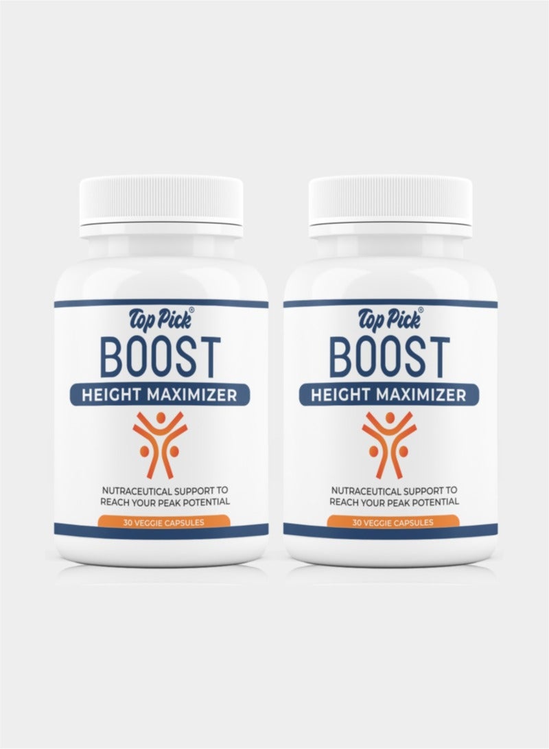 Top Pick Boost Height Maximizer Nutraceutical Support 30 Caps Pack of 2