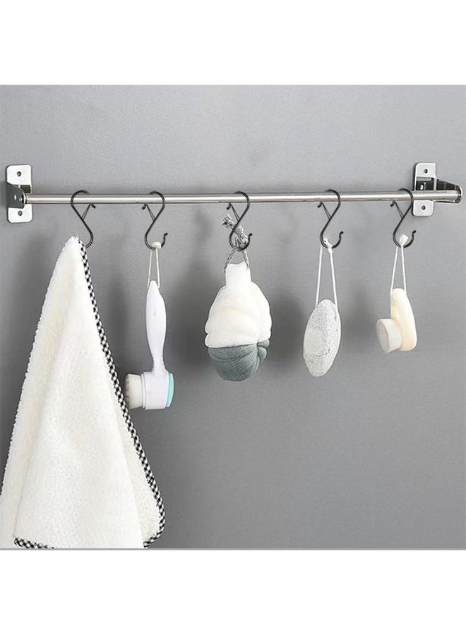 8 Pack S Hooks for Hanging, 3.5 inch Heavy Duty Metal S Hooks with Safety Buckle S Shaped Hooks Pot Rack Closet Hooks for Hanging Plants, Clothes, Kitchen Utensil, Pots, Pans, Bags (Black) - Image 5