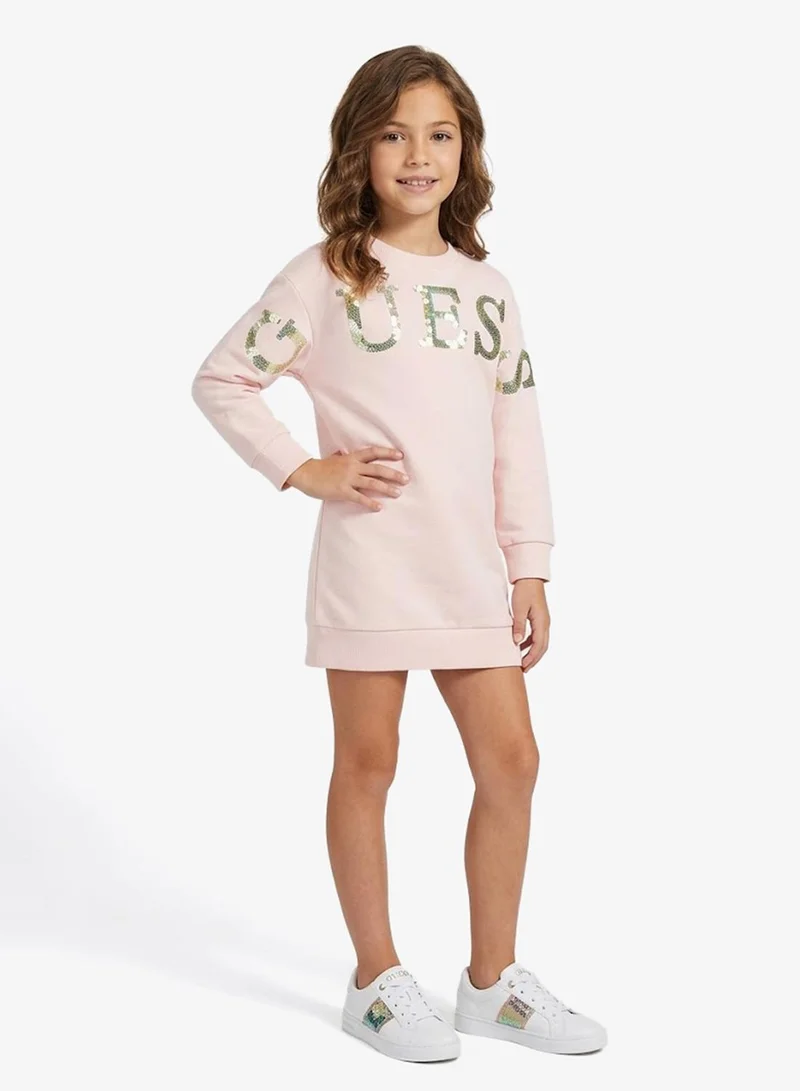GUESS Kids Logo Long Sleeves Sweatshirt Dress