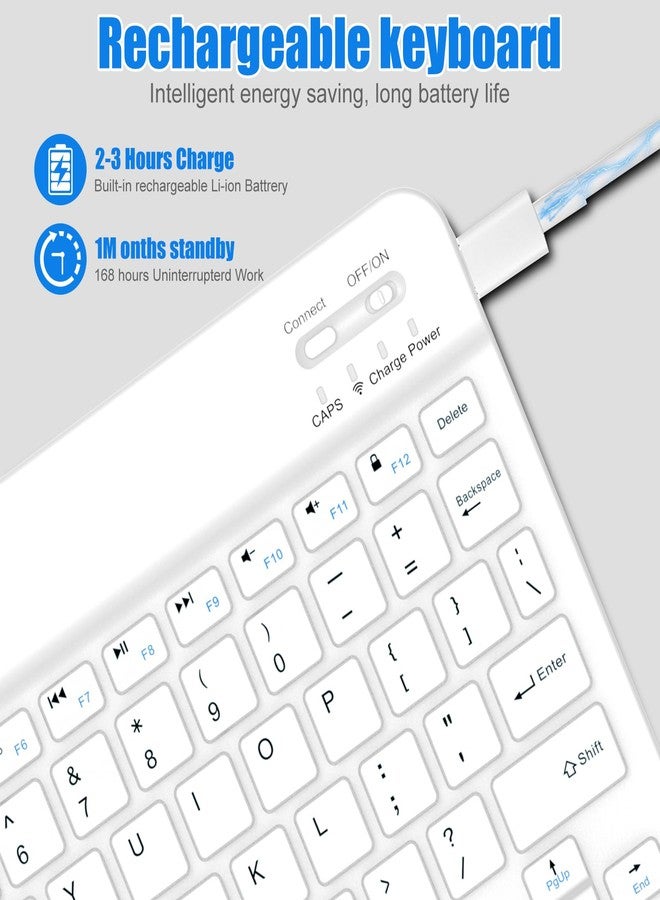 NOOX Bluetooth Keyboard for iPad 10th Generation, iPad Pro 13/12/11/10/9/8/7 inch, iPad Air 13/11th Gen, iPad mini, Samsung Xiaomi Tablets - Slim Wireless Portable Travel Office Computer Accessories - Image 3