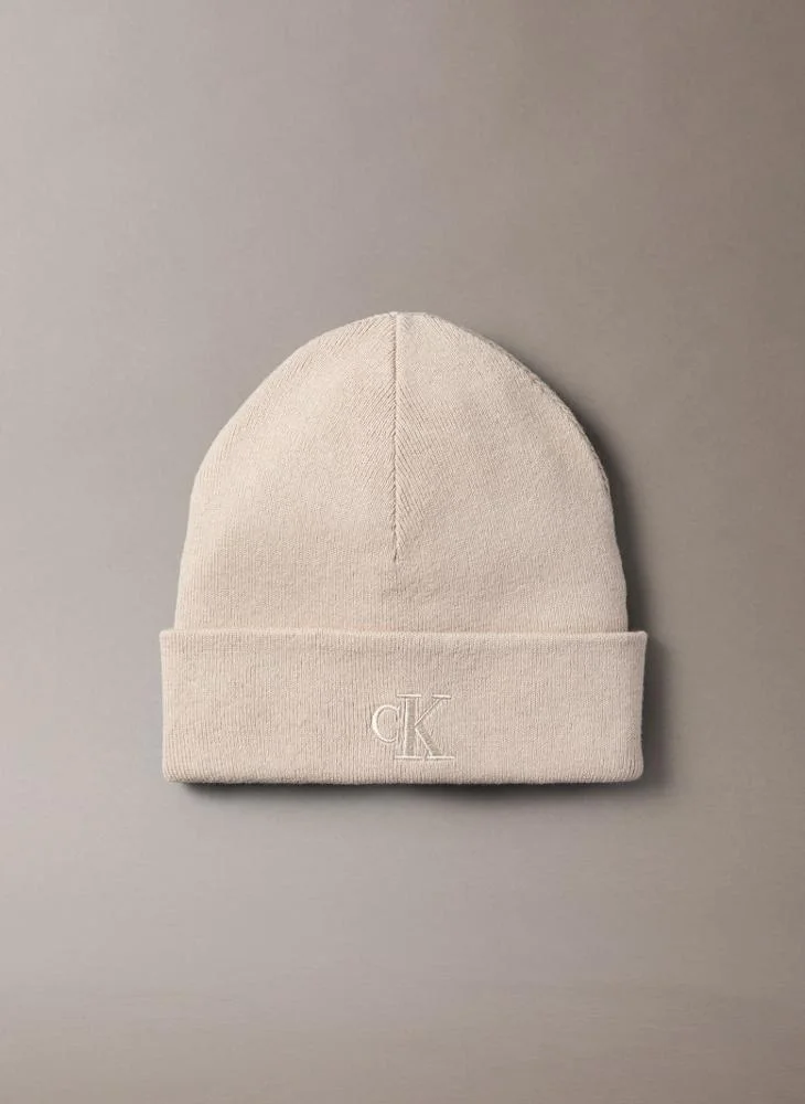 CALVIN KLEIN Logo Fine Rib Beanie
