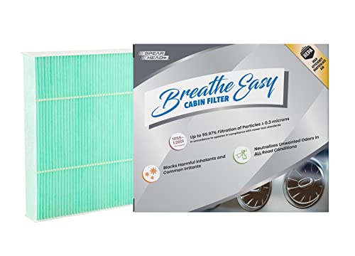 Spearhead HEPA Breathe Easy Cabin Filter Up to 9997 Filtration of 03 Micron Particles wNo Airflow Reduction BE134H