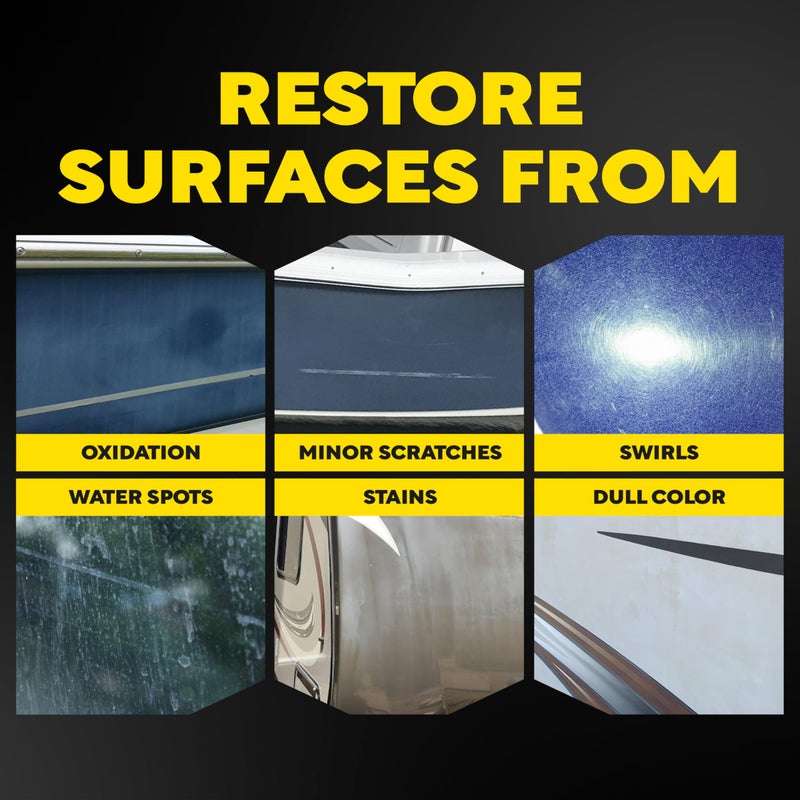 Meguiar's M5032 Marine/RV One Step Cleaner Wax, Easy-to-Use Marine Wax for Boats and RVs That Removes Light Defects, Restores Color Brilliance, and Protects the Surface, 32 Fl Oz - Image 3