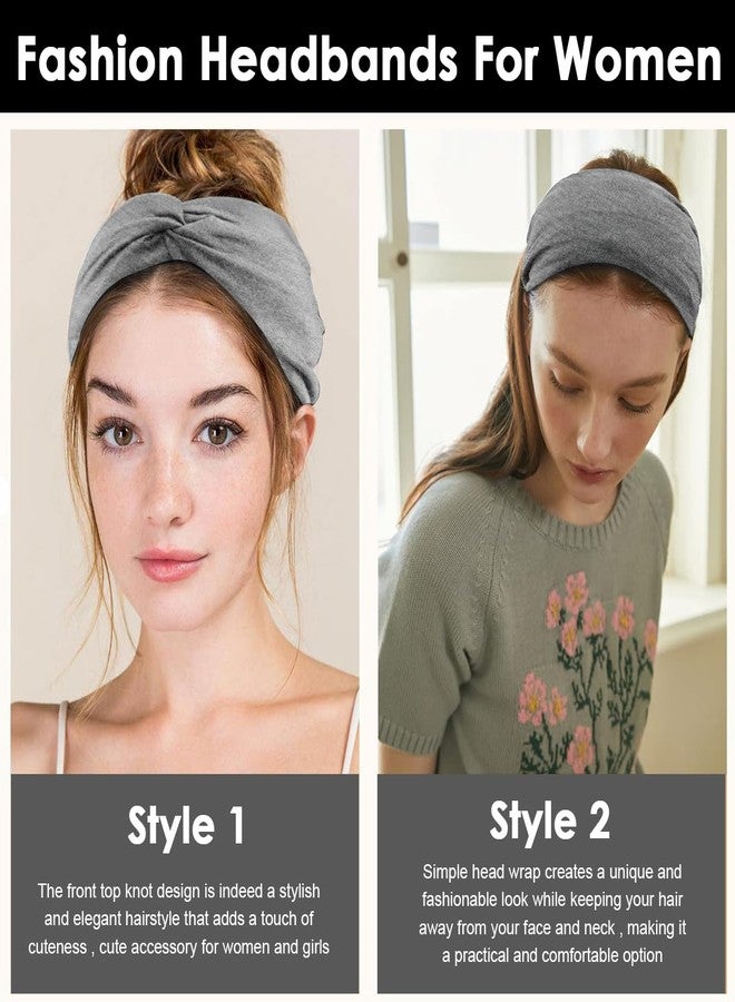 ماي كرييت طقم ربطات شعر عريضة من قطعتين من MAYCREATE® للنساء، ربطات شعر أنيقة، ربطات شعر مرنة على شكل عمامة معقودة، مناسبة للاستخدام اليومي، وإطلالة الشارع، والرياضة، والعناية بالوجه - Image 4