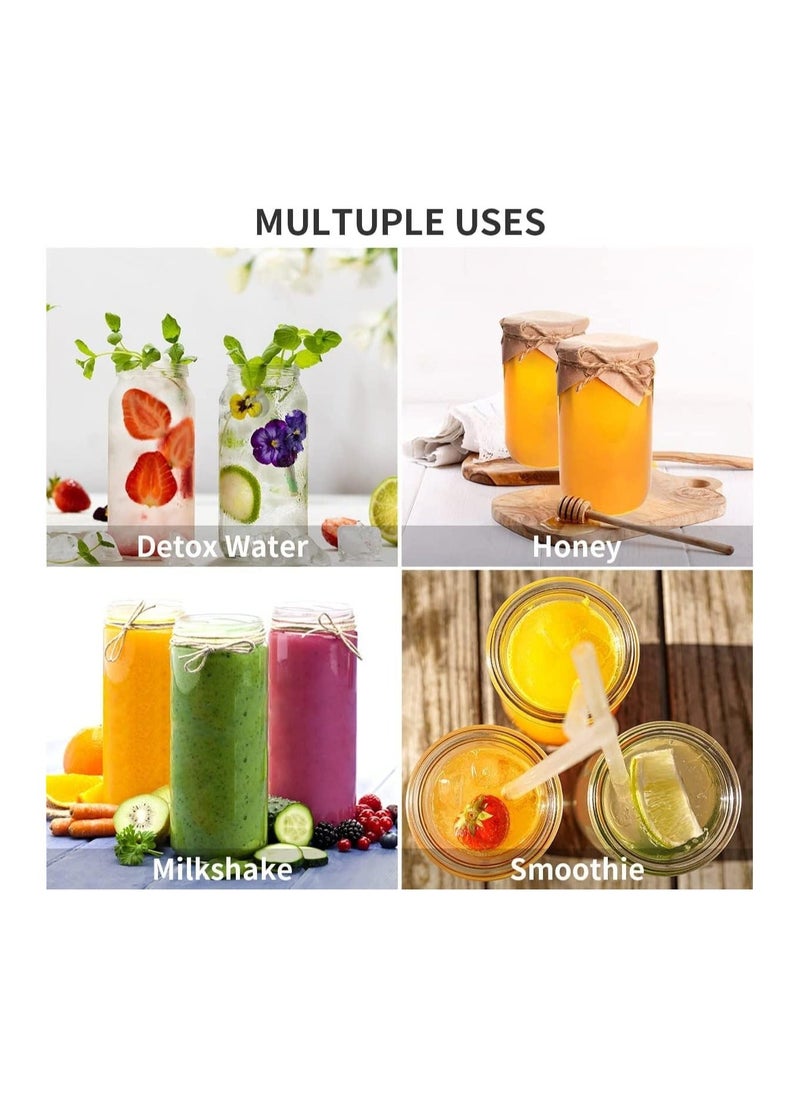 Generic - 16OZ Glass Juice Bottles with Caps, 8 Pack Can Tumbler Glasses Smoothie Cups, Reusable Juice Bottles for Juicing, Glass Drinking Jars Juicing Bottles Travel Bottles Water Cups - Image 1