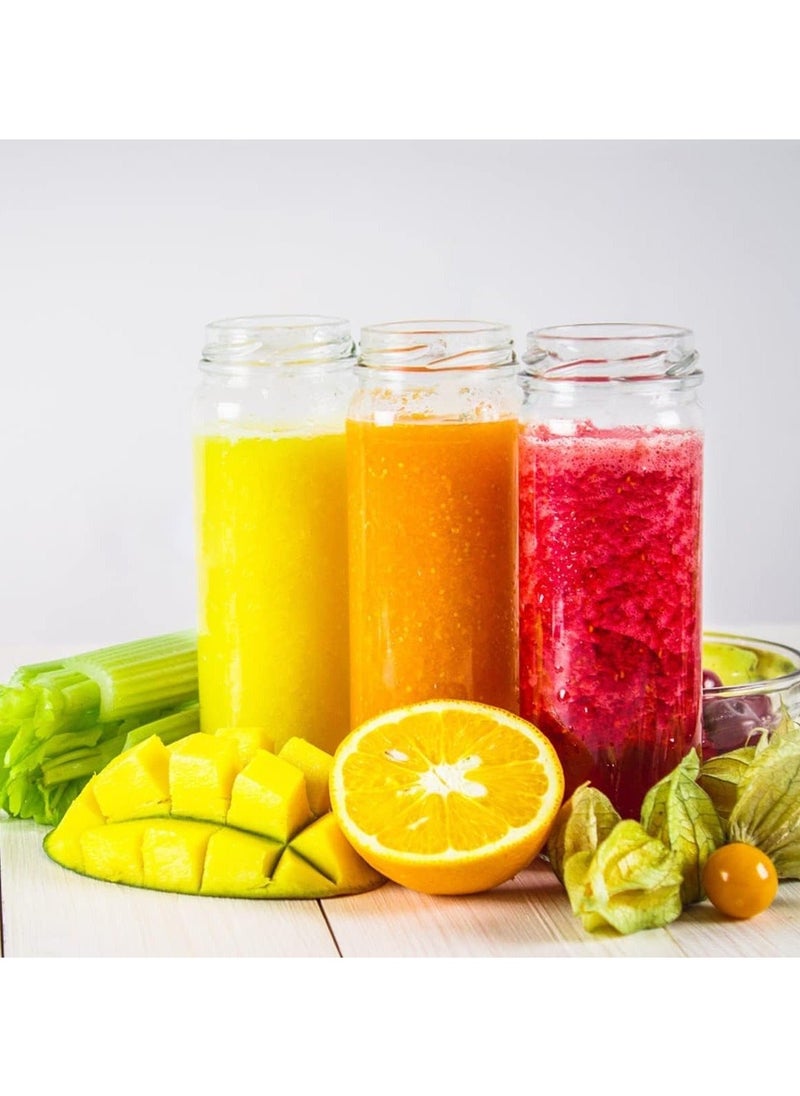 Generic - 16OZ Glass Juice Bottles with Caps, 8 Pack Can Tumbler Glasses Smoothie Cups, Reusable Juice Bottles for Juicing, Glass Drinking Jars Juicing Bottles Travel Bottles Water Cups - Image 1
