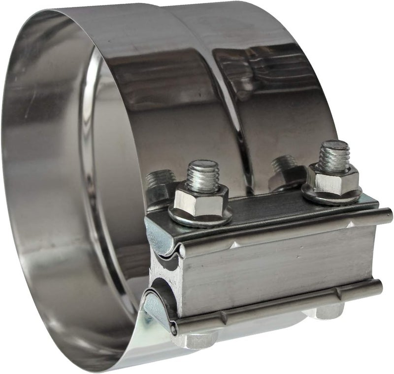 LEDAUT Exhaust Band Clamps 5" Lap Joint - Stainless Steel With 1 Block 2Pcs For 5" Od To 5" Id Exhaust Pipe, Muffler, Elbow And Exhaust Tubing Connection(2 Pack) - Image 3