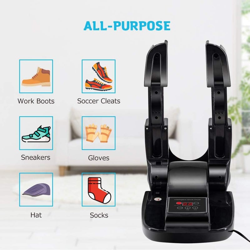 Dr. Prepare Boot Dryer Shoe Dryer Ozone, Glove Dryer & Boot Warmer with Heat Blower, Adjustable Rack and Timer, Folding Design & Quick Drying for Shoes, Gloves, Hats, Socks, Ski Boots (Ozone) - Image 3