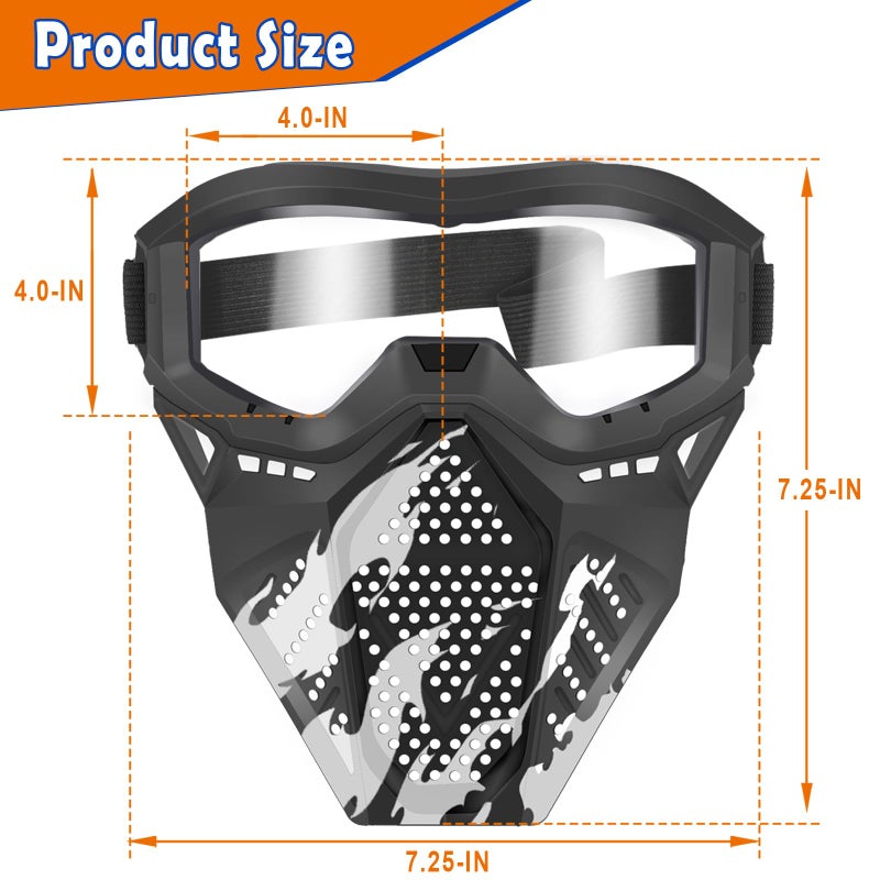 POKONBOY 4 Pack Tactical Mask for Kids, Safety Goggles Compatible with Nerf Rival, Apollo, Zeus, Khaos, Atlas, & Artemis Blasters Age 8+ Years Old - Image 2