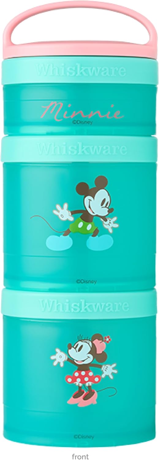 Whiskware Disney Stackable Snack Containers for Kids and Toddlers 3 Stackable Snack Cups for School and Travel Mickey and Minnie - Image 1