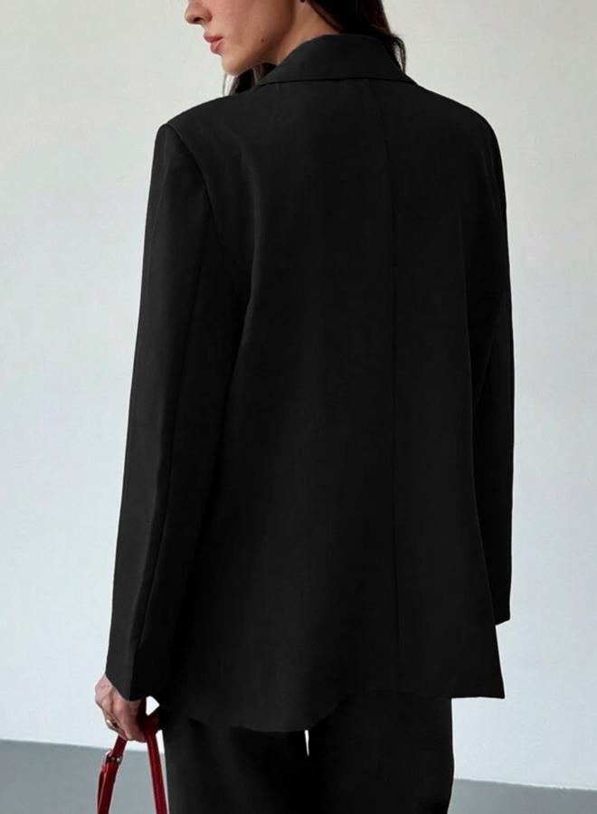 Take Two Black Notch Lapel Blazer and Trousers Co-ords - Image 2