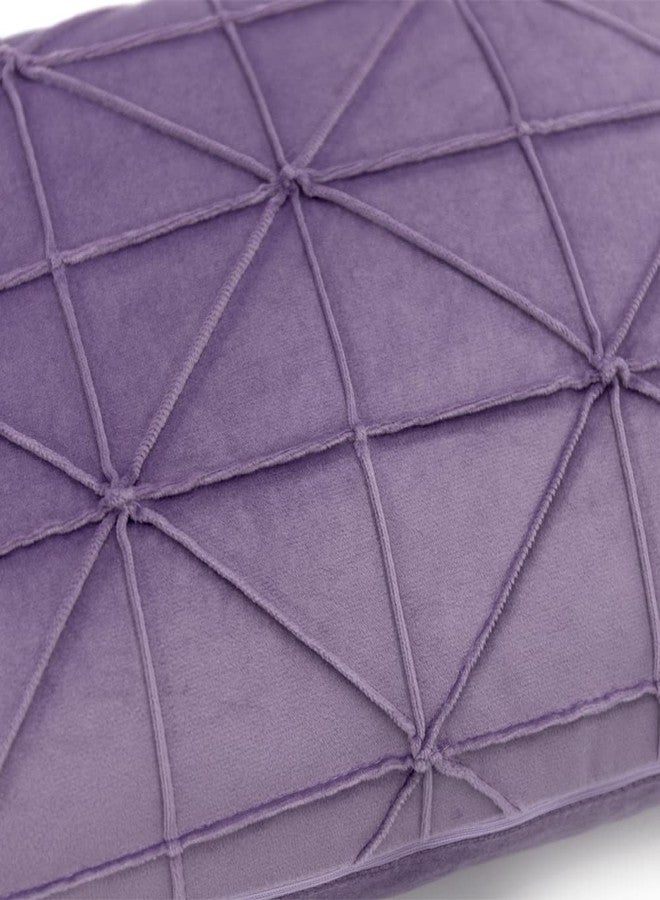 JWH Velvet Throw Pillow Cover Decorative Geometric Pillow Case Soft Pillowcase Plush Cushion for Bed Couch Bedroom Car 14x24 Inch Purple Lilac - Image 3