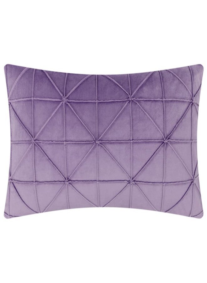 JWH Velvet Throw Pillow Cover Decorative Geometric Pillow Case Soft Pillowcase Plush Cushion for Bed Couch Bedroom Car 14x24 Inch Purple Lilac - Image 1