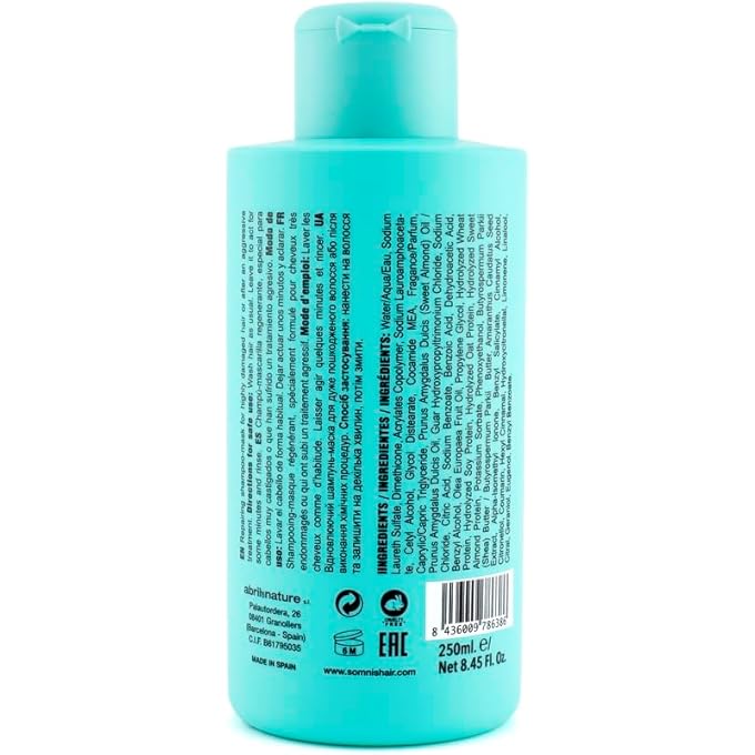 - 2 IN 1 SHAMPOO AND MASK FOR DAMAGED OR DRY HAIR - TOTAL REPAIR AND ANTI-BREAKAGE - STRENGTHENS AND HYDRATES - PARABEN FREE - VEGAN - 250 ML - Image 2