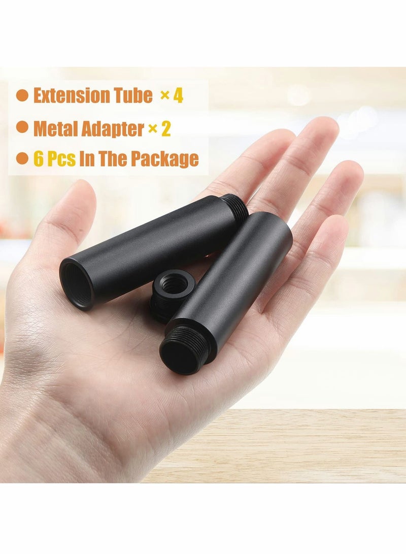 Excefore Microphone Stand Extension Tube, Desk Microphone Stand Metal Adapter for Desk Stand Arm, Black 6pcs - Image 2