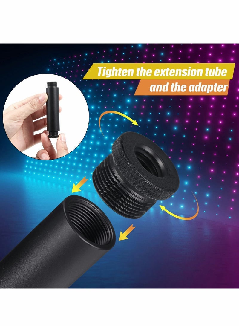 Excefore Microphone Stand Extension Tube, Desk Microphone Stand Metal Adapter for Desk Stand Arm, Black 6pcs - Image 3