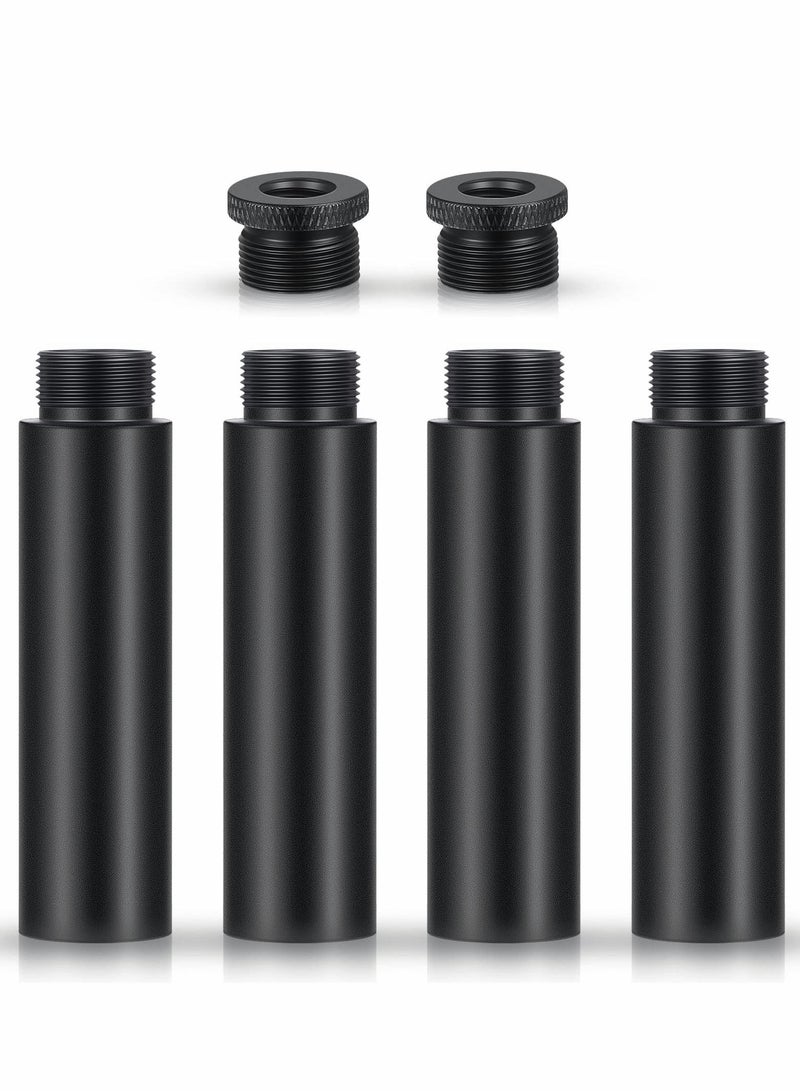 Excefore Microphone Stand Extension Tube, Desk Microphone Stand Metal Adapter for Desk Stand Arm, Black 6pcs - Image 1