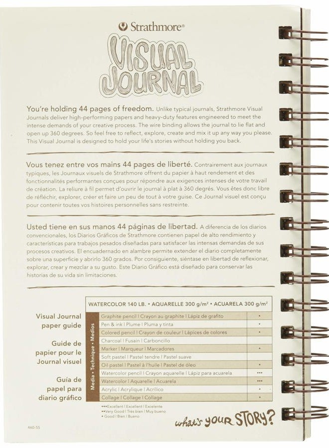 Strathmore 460-55 400 Series Visual Watercolor Journal, 140 LB Cold Press, 5.5"x8", 22 Sheets , White - Image 2